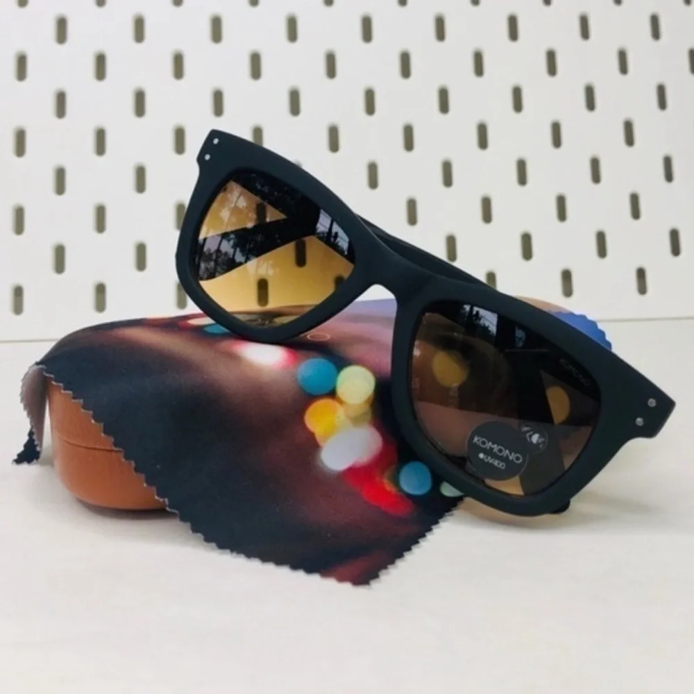 Komono Sunglasses Matte Black - Brown Gradient Lenses | Unisex Allen Rubber
